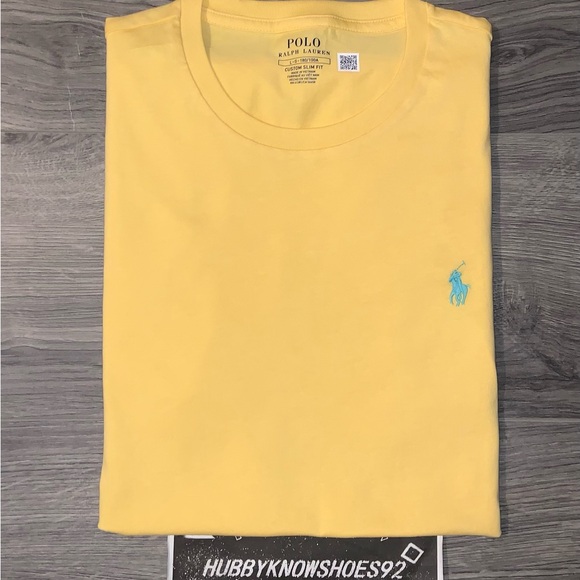 POLO RALPH LAUREN Men's Custom Slim Fit Soft Cotton Crewneck T-Shirt Yellow NWOT - Picture 4 of 5